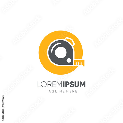 Letter O Roll Meter or Measuring Tape Logo Design Vector Graphic Icon Emblem Illustration Background Template