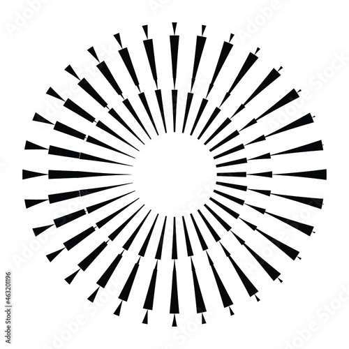 Rotating speed Lines in Spiral Form for comic books . fireworks Explosion background . Vector Illustration . Starburst round Logo . Spiral Design element . Abstract Geometric star rays . Sunburst .