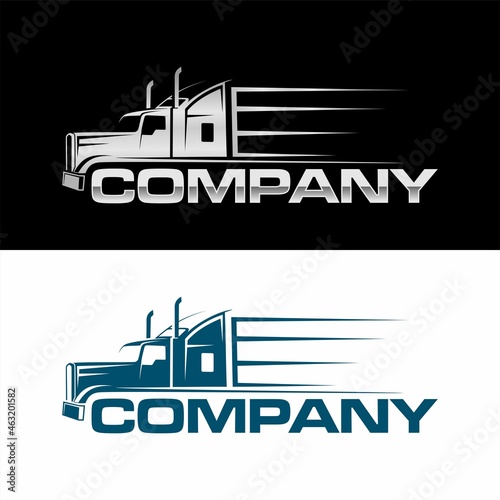 semi truck side view logo