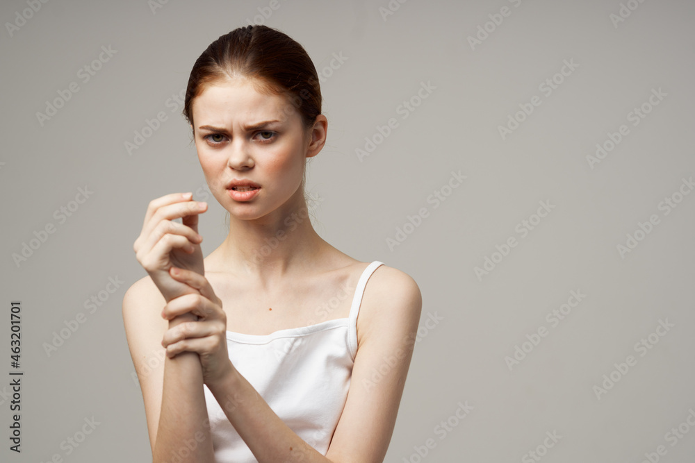 woman arm pain arthritis chronic disease studio treatment woman arm pain arthritis chronic disease studio treatment