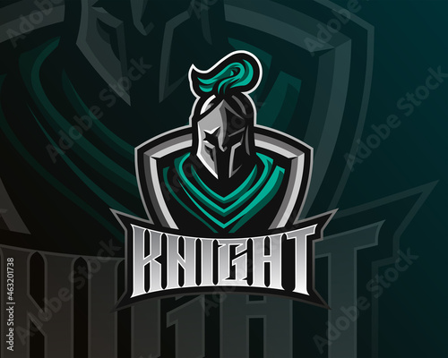 Knight warrior esport and sport mascot logo design with modern illustration concept style for team, badge, emblem and patch. Gaming Logo Template on Isolated Background. Vector illustration