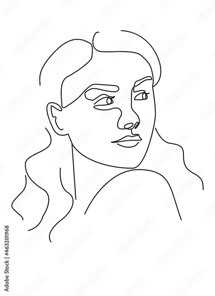 Modern abstract faces. Contemporary outline female silhouettes. Hand drawn outline trendy vector illustrations Modern abstract faces. Contemporary outline female silhouettes. Hand drawn outline trendy vector illustrations