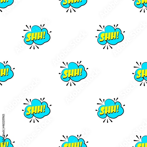 Shh sound effect pattern seamless background texture repeat wallpaper geometric vector