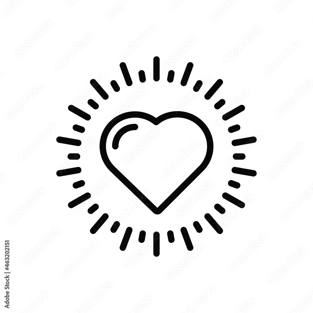 Black line icon for hart