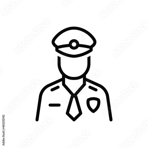 Black line icon for officer