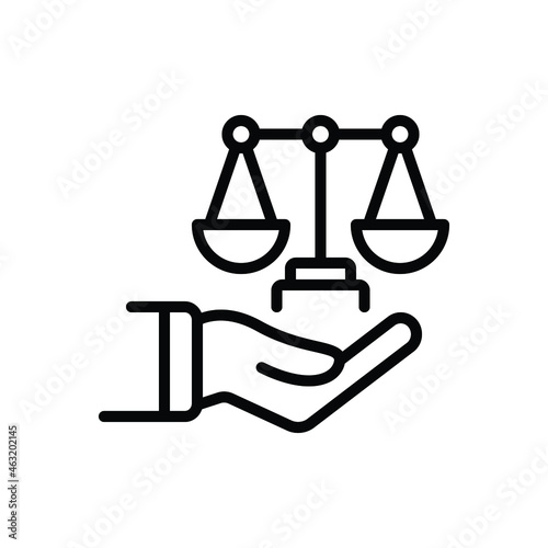 Black line icon for ethical