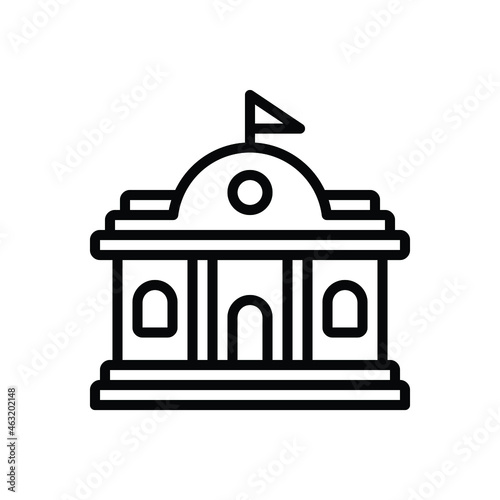Black line icon for governments