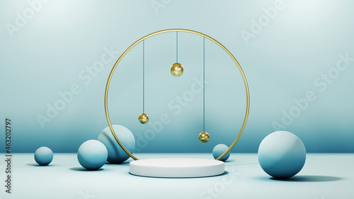 3D rendering of blank product background for backdrop fashion and cream cosmetics decorations. Modern blank podium background for luxury product.