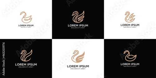 Inspirational design swan logo set.
