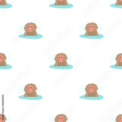 Monkey bathe pattern seamless background texture repeat wallpaper geometric vector
