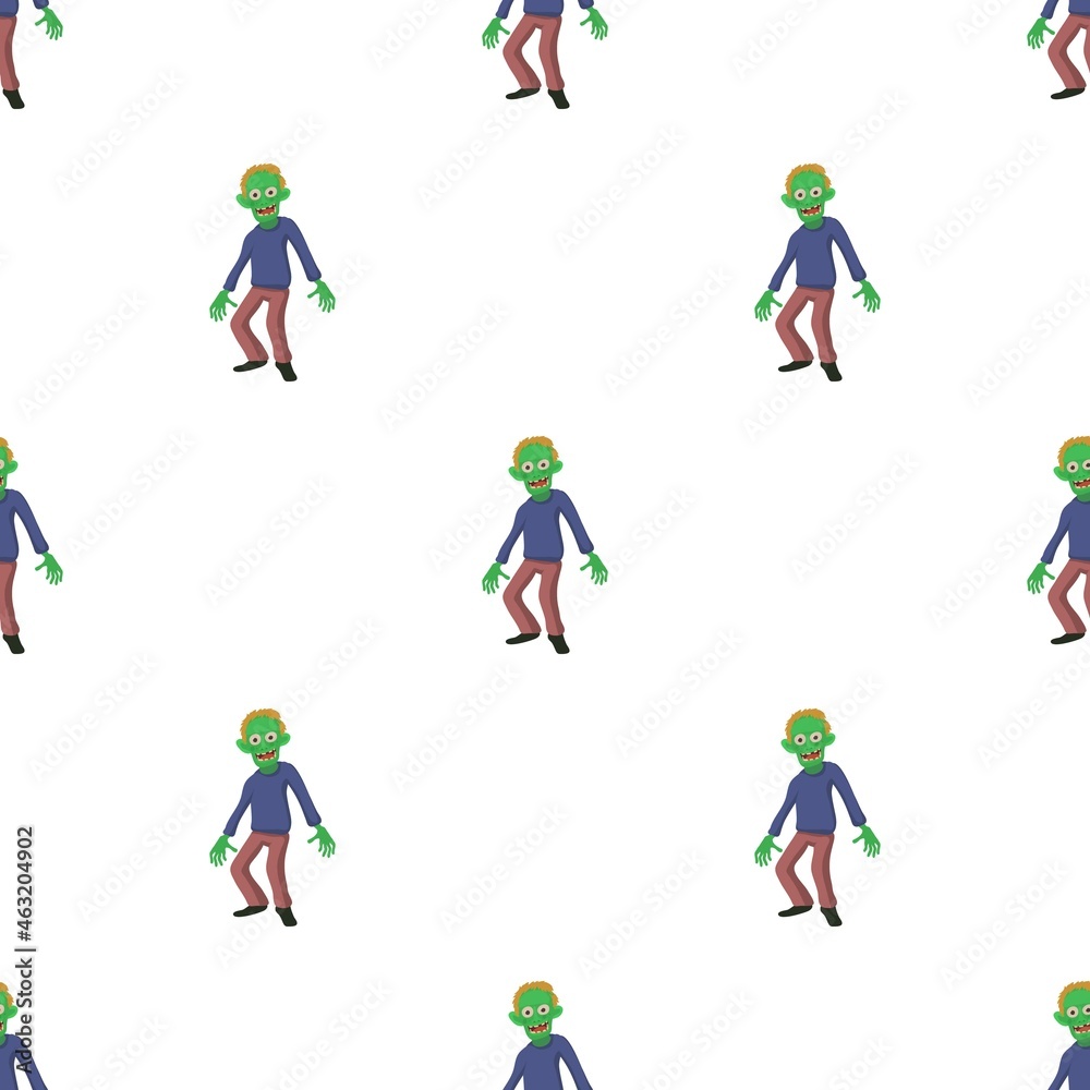 Smiling zombie pattern seamless background texture repeat wallpaper geometric vector