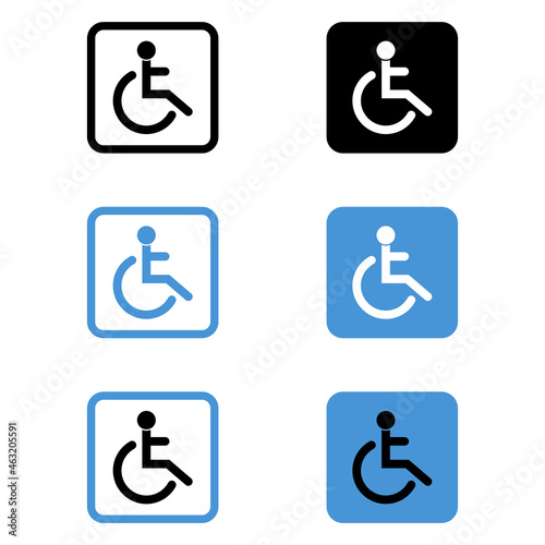 Disabled people sign Icon set