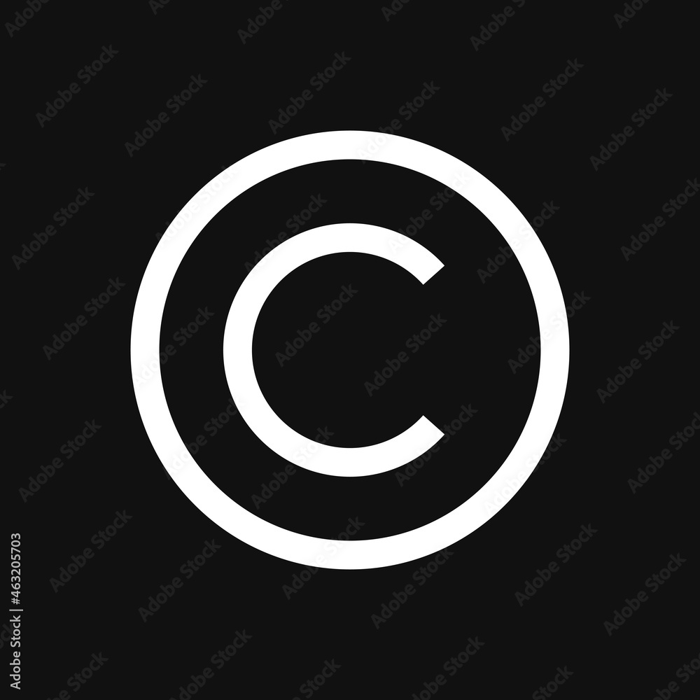Copyright symbol vector icon on grey background Copyright symbol vector icon on grey background