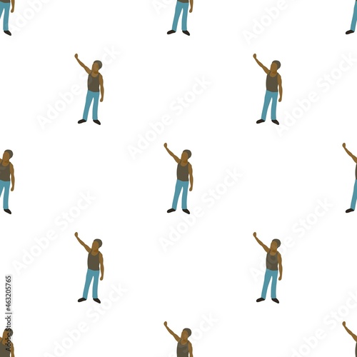 Man protest on the street pattern seamless background texture repeat wallpaper geometric vector