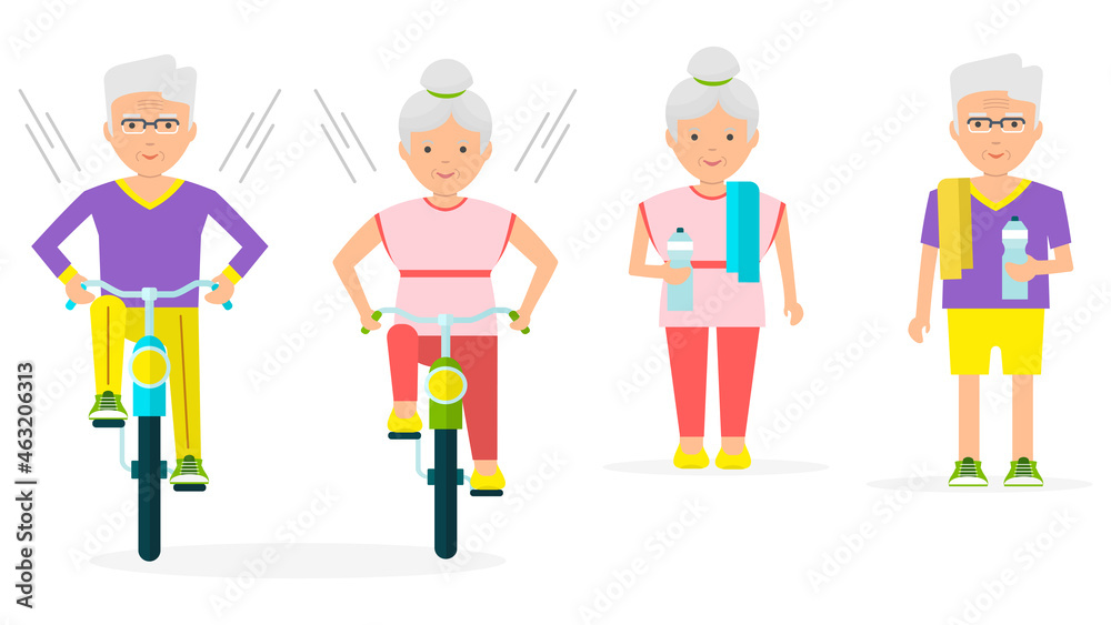Elderly lifestyle. Seniors activities. Grandparents healthy lifestyle. Elderly lifestyle. Seniors activities. Grandparents healthy lifestyle.