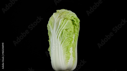Chinese cabbage isolated on black background. Healthy food concept.