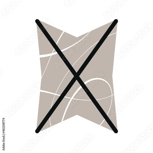 Ancient Old Norse Rune : Gebo, Rune of gift. Runic letter in black on brown and white background. 