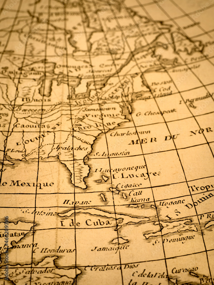 アンティークの世界地図　カリブ海

