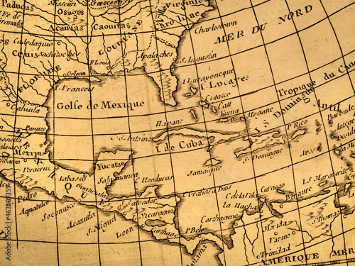 アンティークの世界地図　カリブ海