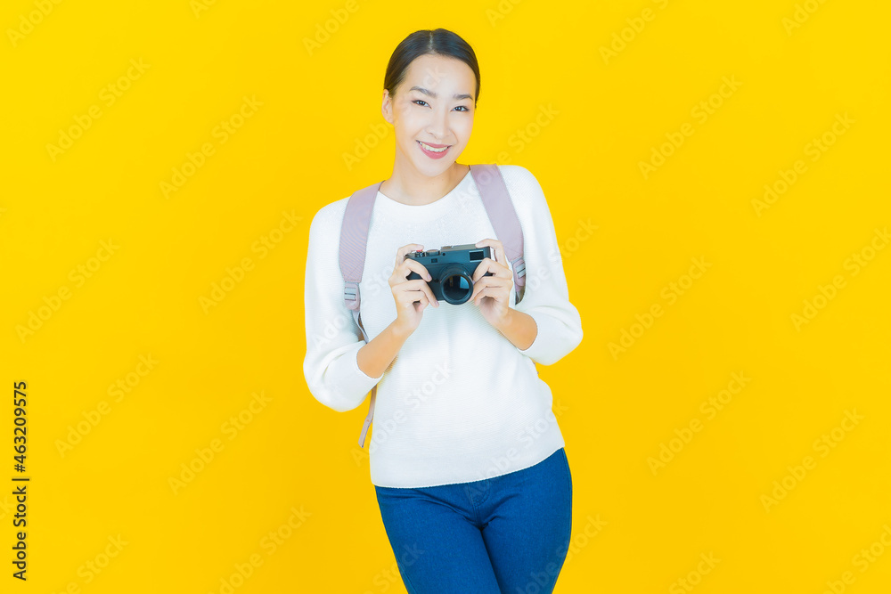 Portrait beautiful young asian woman use camera Portrait beautiful young asian woman use camera