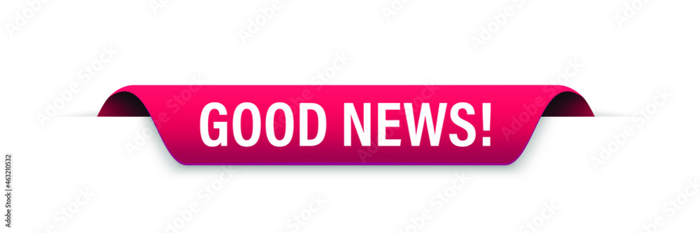 Good news on red banner. Vector illustration Good news on red banner. Vector illustration