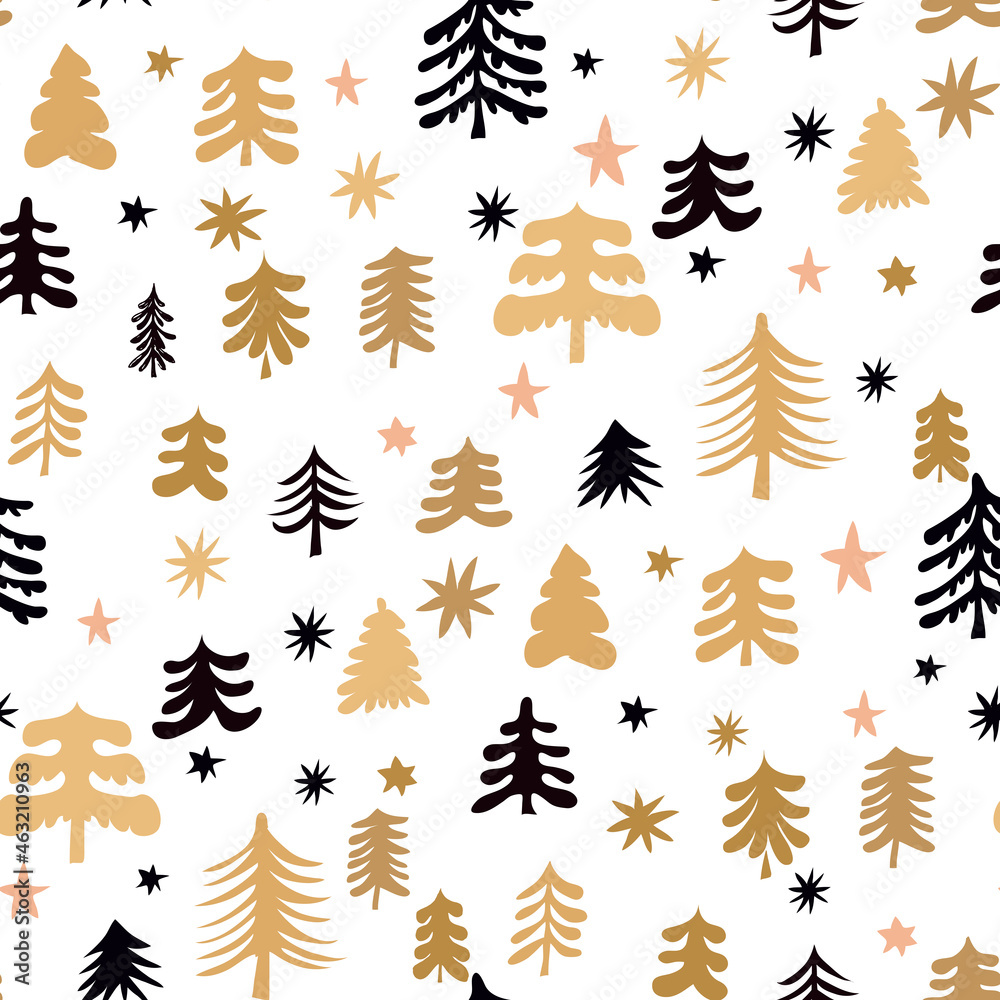 Obraz premium Christmas forest pattern 3