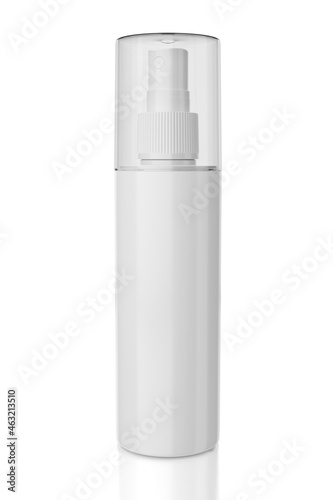 Blank plastic spray bottle isolated on white background. 3D rendering