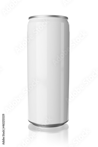 Aluminum slim can isolated on white background. 3D rendering.