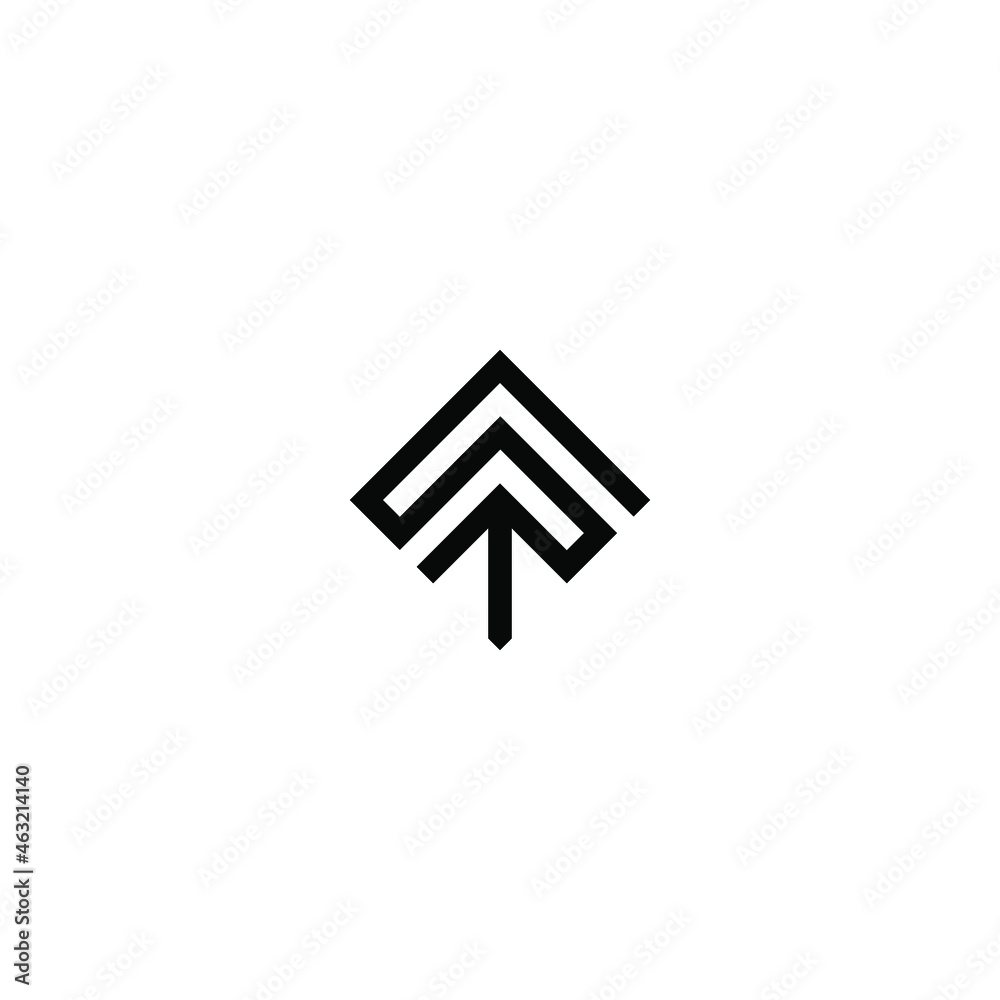 Initial letter R and arrow up logo design vector Initial letter R and arrow up logo design vector