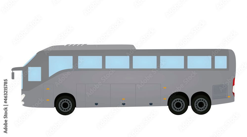 Grey tourist bus. vector illustration