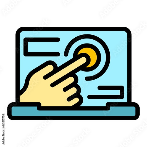 Touch assistance icon. Outline touch assistance vector icon color flat isolated