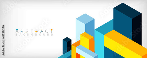 Abstract background. 3d cubes, cubic elements and blocks. Techno or business concept for wallpaper, banner, background, landing page