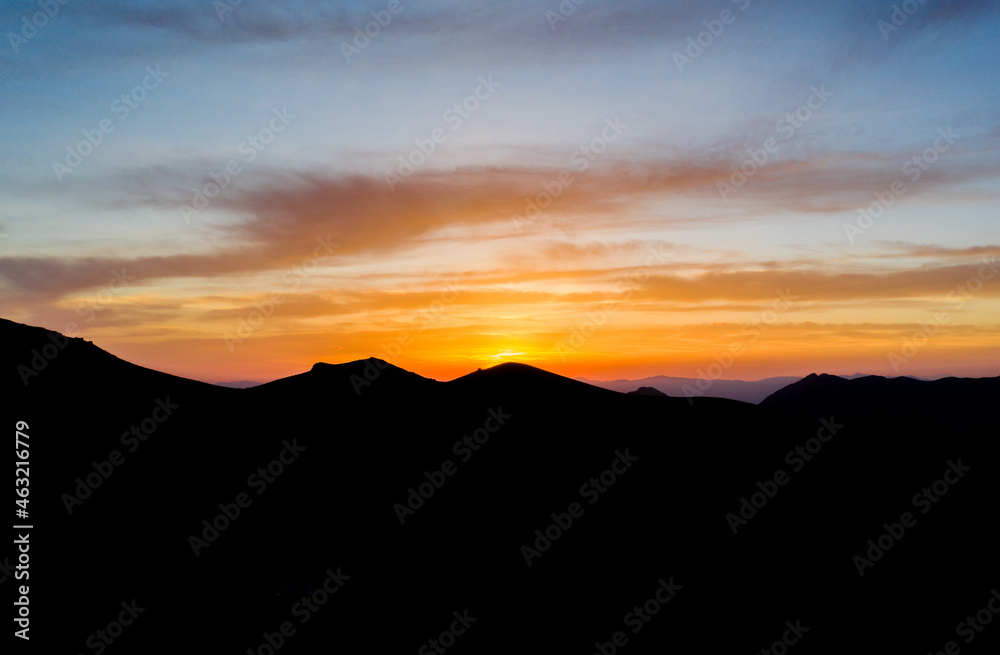 sunset over the mountains