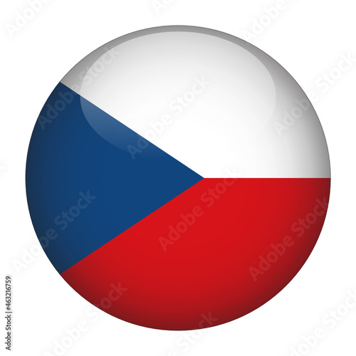 Czech 3D Rounded Country Flag button Icon