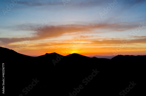 sunset over the mountains