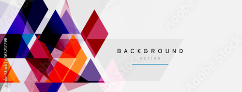 Color triangles composition, geometric abstract background. Techno or business concept, pattern for wallpaper, banner, background, landing page