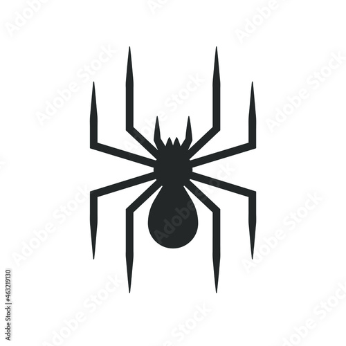 Spider shape silhouette. Insect icon symbol. Vector illustration image.  