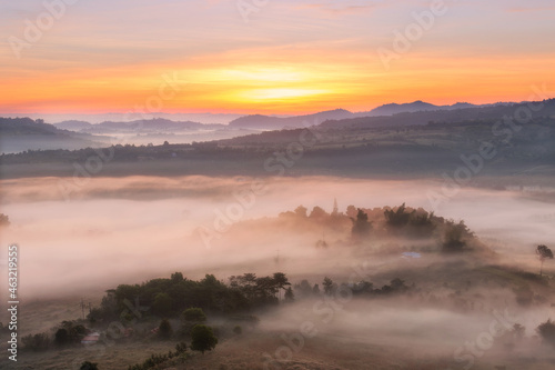 sunrise at Khao Takhian Ngo view point, Khao Kho, Phetchabun, Thailand. 