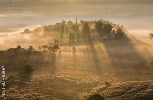 sunrise at Khao Takhian Ngo view point, Khao Kho, Phetchabun, Thailand.  photo