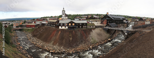 Streets of the old Røros (Roros), Norway