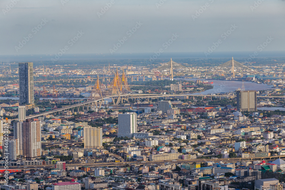 Aerial view of ฺBangkok or junction with cars traffic skyscraper buildings. Bangkok City in downtown at night, Thailand.
Aerial view of ฺBangkok or junction with cars traffic skyscraper buildings. Bangkok City in downtown at night, Thailand.
