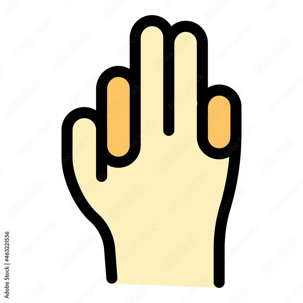 Obraz premium Hand gesture body icon. Outline Hand gesture body vector icon color flat isolated