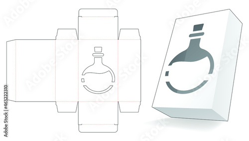 Packaging box die cut template