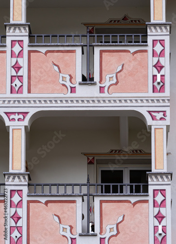 Decorated facade with balconies in Samnaun photo