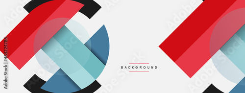 Round geometric shapes lines and circles. Vector template for wallpaper banner background or landing page