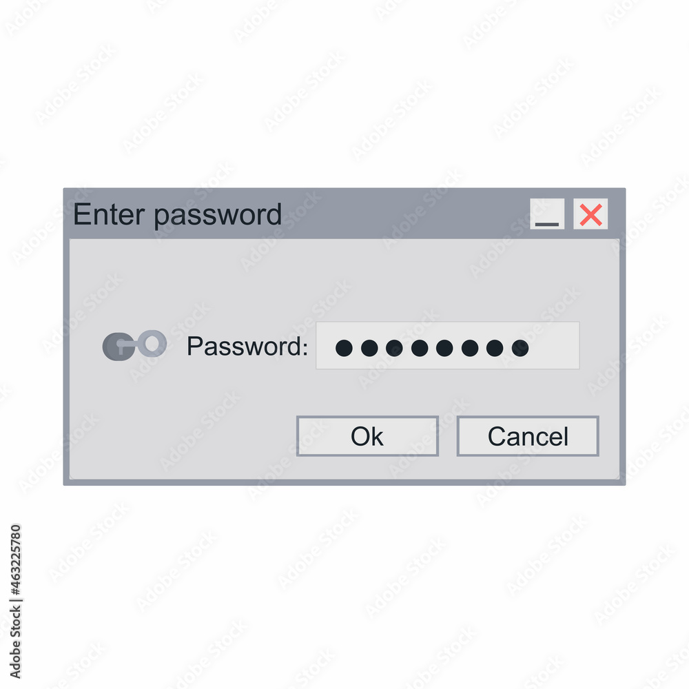 Enter the password. Identification, vector illustration