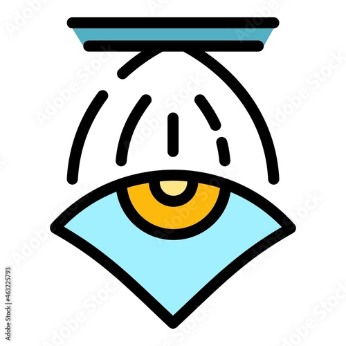 Eyes diopter icon. Outline Eyes diopter vector icon color flat isolated