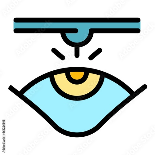 Eyes laser surgery icon. Outline Eyes laser surgery vector icon color flat isolated
