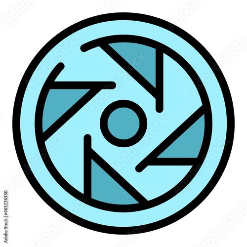 Optometry shutter icon. Outline Optometry shutter vector icon color flat isolated
