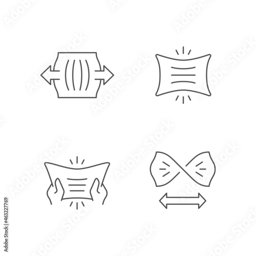 Set line icons of fabric stretching
